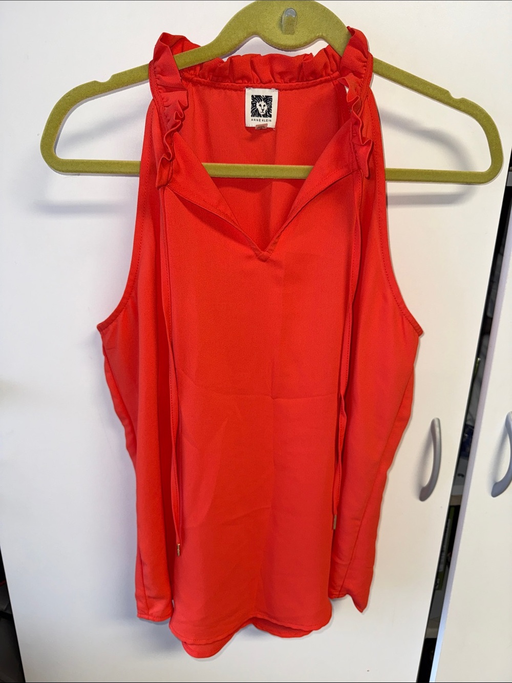 Anne Klein Red Ruffle Halter-Style Camisole